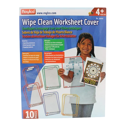 Wipe Clean Worksheet Covers, Pack of 10