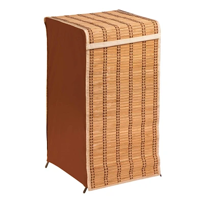 Honey Can Do Tall Bamboo Wicker Hamper with Lid