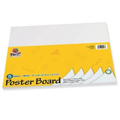 Pacon® White Poster Board, 11" x 14", 5 Sheets Per Pack, 12 Packs