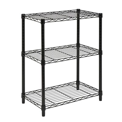 Honey Can Do 3-Tier Black Shelving Unit