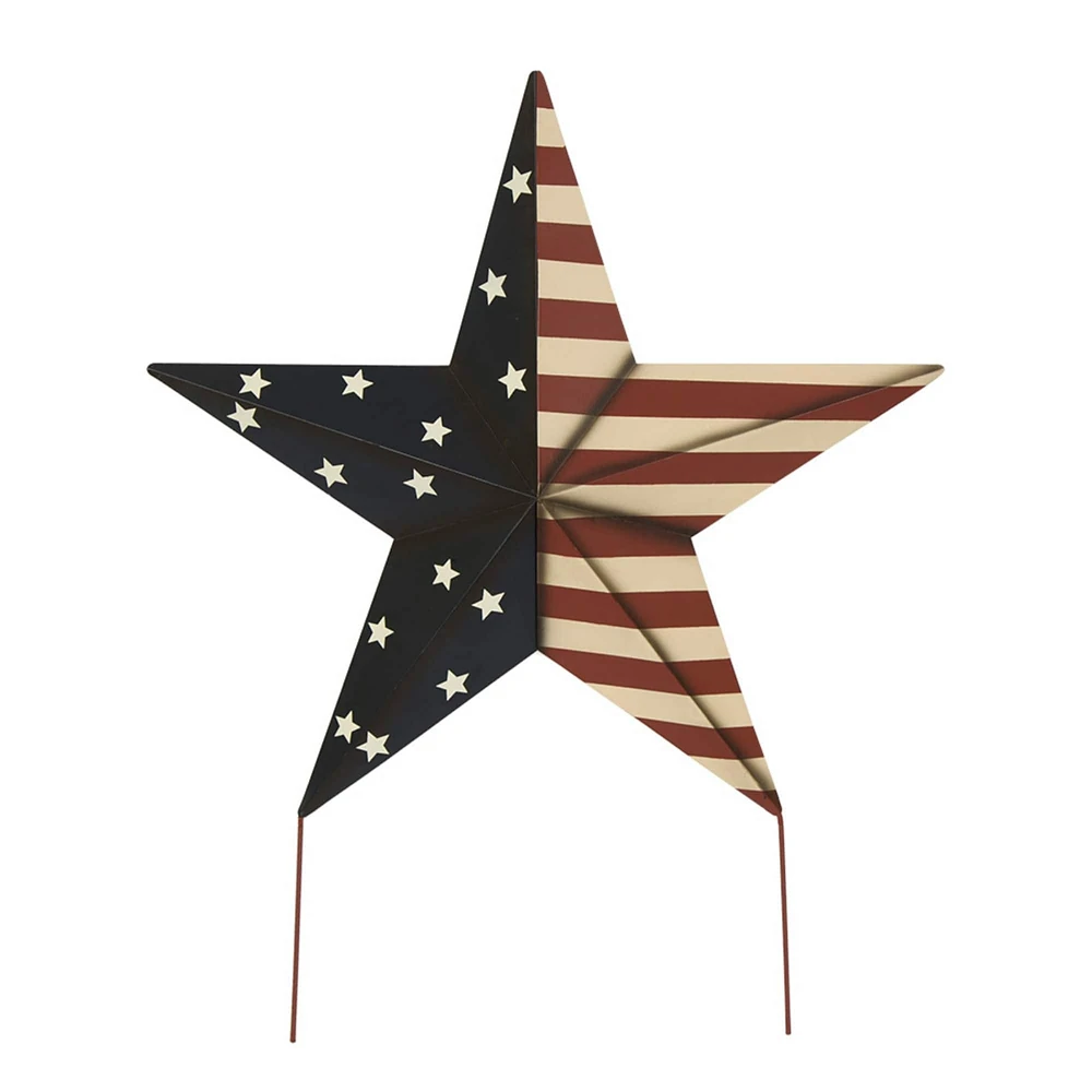 Glitzhome® Iron Patriotic Star Yard Stake/Wall Décor