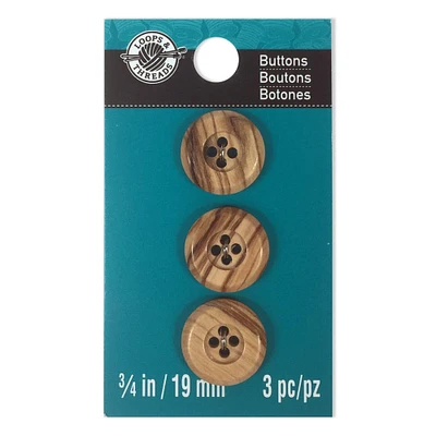 Small 4-Hole Wood Buttons By Loops and Threads®