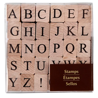 6 Pack: Medium Uppercase Alphabet Wood Stamps by Recollections™