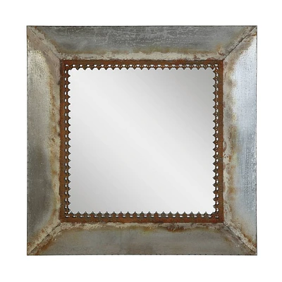 Square Metal Framed Mirror