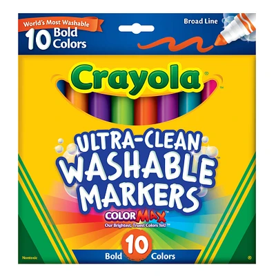 Crayola® Ultra-Clean Broad Line Bold Markers, 10 Count