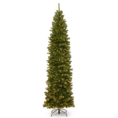 9ft. Pre-Lit North Valley™ Spruce Pencil Slim Artificial Christmas Tree, Clear Lights