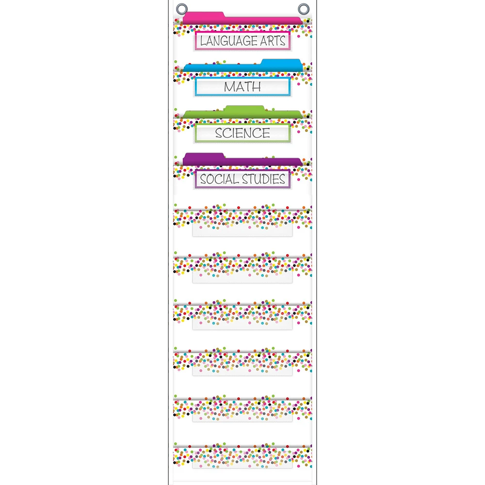 Confetti 10 Pocket File Storage Pocket Chart