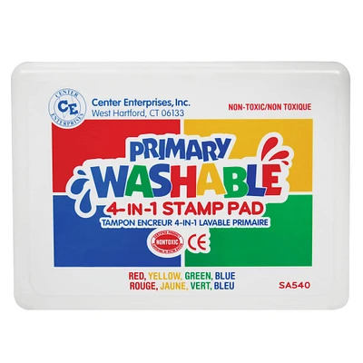 Center Enterprises Primary Colors Washable 4-in-1 Stamp Pad