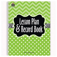 Lime Chevrons and Dots Lesson Plan & Record Book, 2 Count