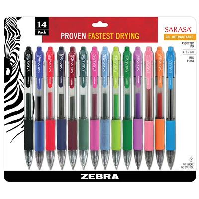 Sarasa® Retractable Gel Pens, Pack of 14