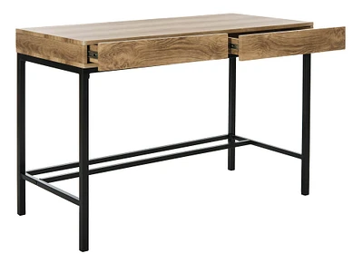 Patrick 2 Drawer Desk in Brown & Black