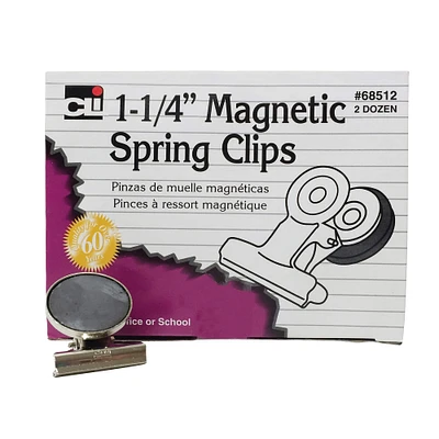Charles Leonard Magnetic Spring Clips, 2 Boxes of 24