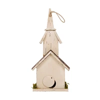 Glitzhome® Hanging Distressed Wood Garden Church Bird House