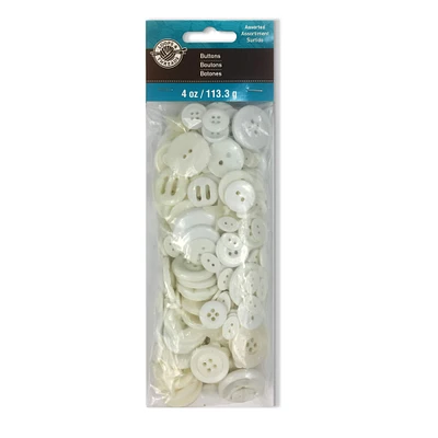 12 Pack: White Buttons Value Pack by Loops & Threads®
