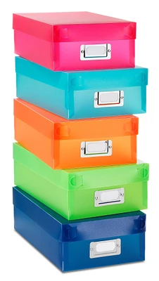 Whitmor Set of 5 Plastic Organizer Boxes