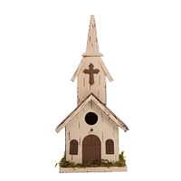 Glitzhome® Hanging Distressed Wood Garden Church Bird House