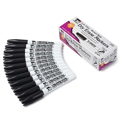 Black Bullet Tip Pocket Style Dry Erase Markers, 4 Boxes