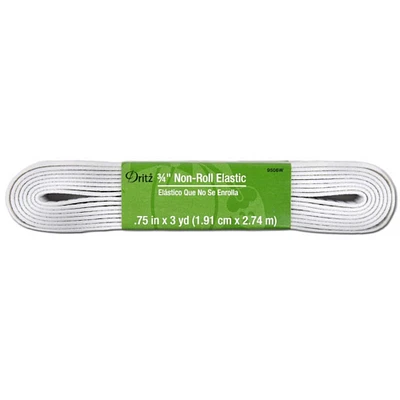 3/4" White Woven Non-Roll Elastic - 3 Yards