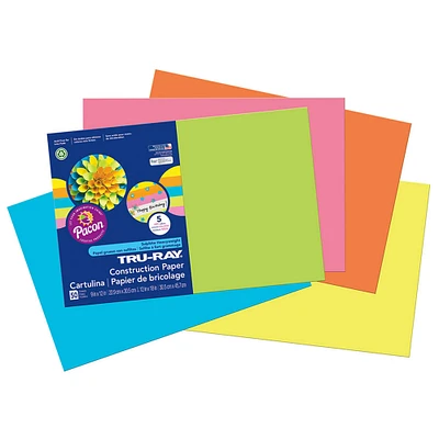 Tru-Ray® 12" x 18" Assorted Construction Paper, 3 Pack Bundle