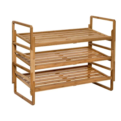 Honey Can Do 3-Tier Nesting Bamboo Shoe Rack