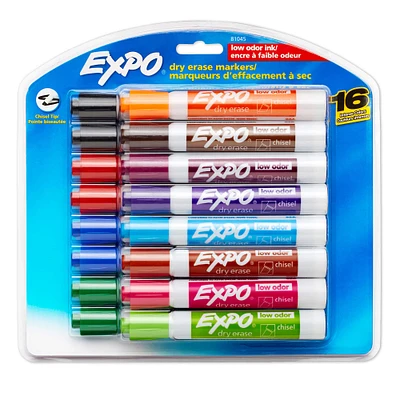 12 Packs: 16 ct. (192 total) Expo® Low Odor Assorted Chisel Tip Dry Erase Markers