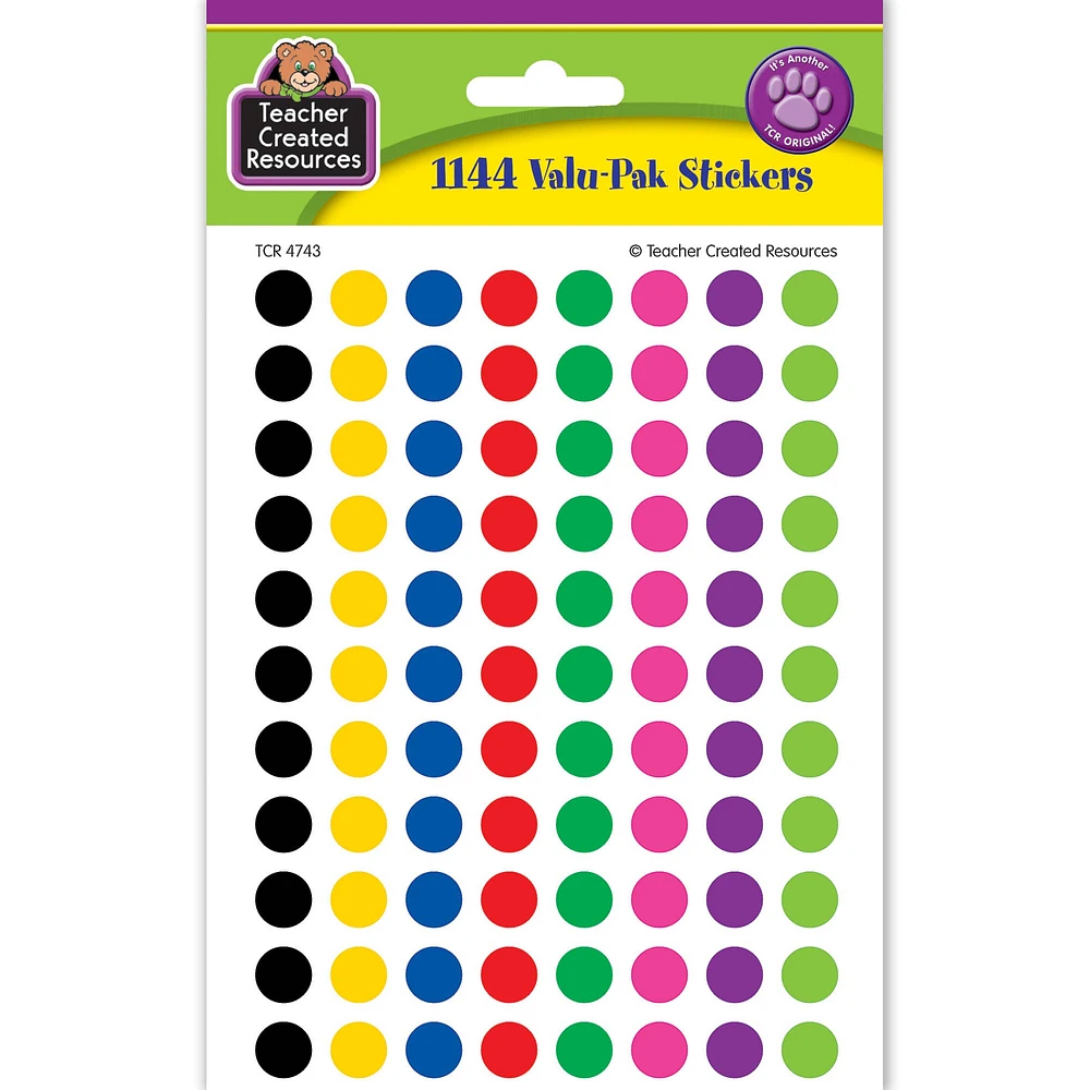 Mini Colorful Circles Valu-Pak Stickers, 6 packs