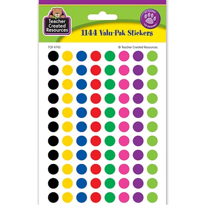 Mini Colorful Circles Valu-Pak Stickers, 6 packs