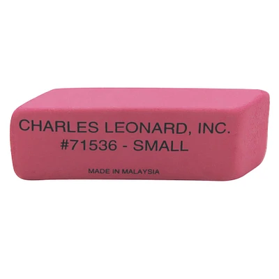 Charles Leonard Natural Rubber Wedge Pink Erasers, Small, 36/Box
