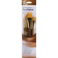 6 Packs: 4 ct. (24 total) Princeton™ RealValue™ Golden Taklon Brush Set With 1" Wash