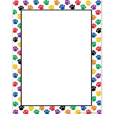 Colorful Paw Prints Computer Paper, 5 Packs