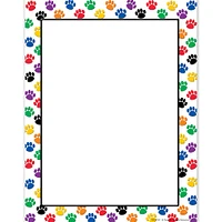 Colorful Paw Prints Computer Paper, 5 Packs