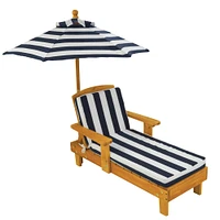 KidKraft Navy Outdoor Chaise with Umbrella