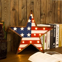 Glitzhome® Patriotic Marquee LED Star Sign Wall Décor