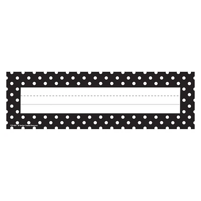 Teacher Created Resources Black & White Polka Dot Flat Name Plates, 6 Packs of 36
