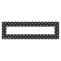 Teacher Created Resources Black & White Polka Dot Flat Name Plates, 6 Packs of 36