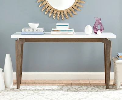 Josef Console Table in White & Dark Brown