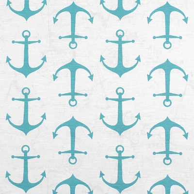 Anchors Coastal Blue Slub