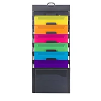 Smead® Cascading Wall Organizer, Gray with 6 Bright Pockets