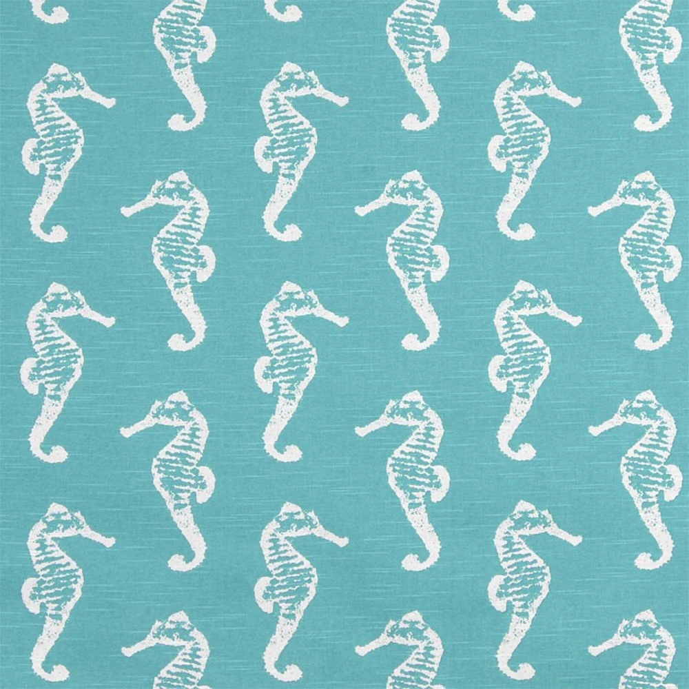 Sea Horse Coastal Blue Slub