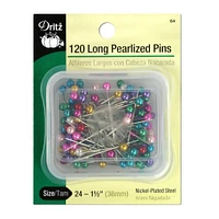120 Long Pearlized Pins, Size 24