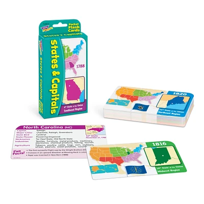 Trend Enterprises® States & Capitals Pocket Flash Cards, 12 Sets