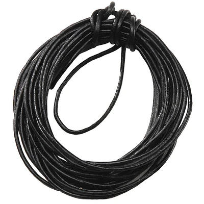 12 Pack: Black Leather Cord by Bead Landing