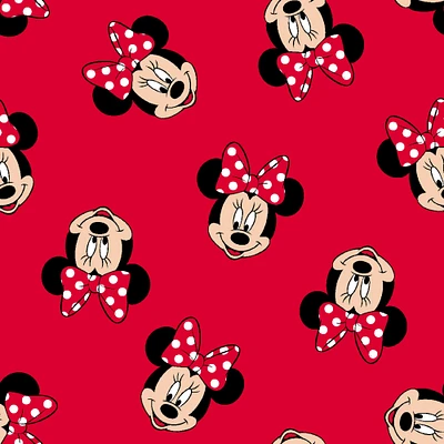 Disney Minnie Head Toss Red Quilting Cotton Fabric