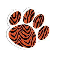 Ashley Productions 3.75" Magnetic Tangerine Tiger Paw Whiteboard Erasers, 6 Pack