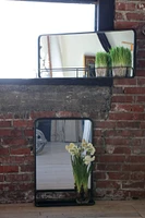 27.5" Framed Mirror with Shelf