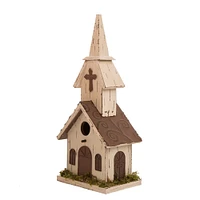 Glitzhome® Hanging Distressed Wood Garden Church Bird House