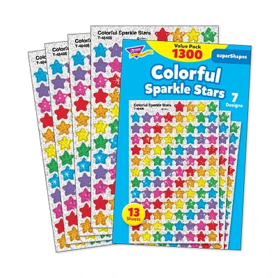 Trend Enterprises® superShapes Multicolor Sparkle Stars Stickers, 3 Pack Bundle