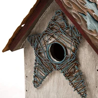 Glitzhome® Distressed Wood Star Garden Bird House