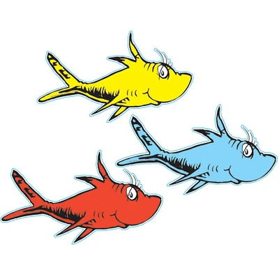 Dr. Seuss™ One Fish, Two Fish Assorted Paper Cut-Outs, 36 Pieces Per Pack, 6 Packs