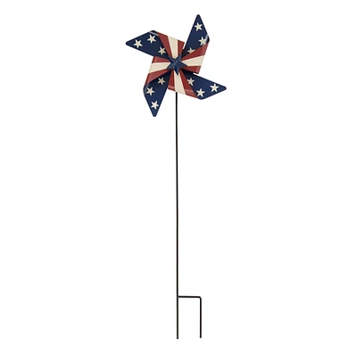 Glitzhome® Iron Patriotic Wind Spinner Yard Stake